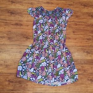 Cat & Jack Floral Print Dress with Flutter Cap Sleeves, XL (14/16)